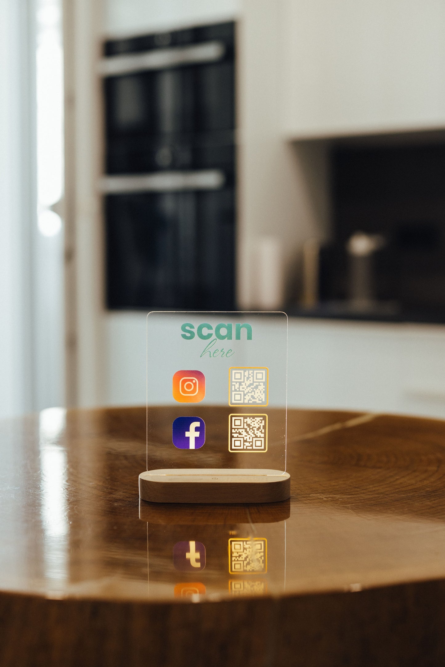 Night Light - QR Social Media Sign (Dual-coded transparent)