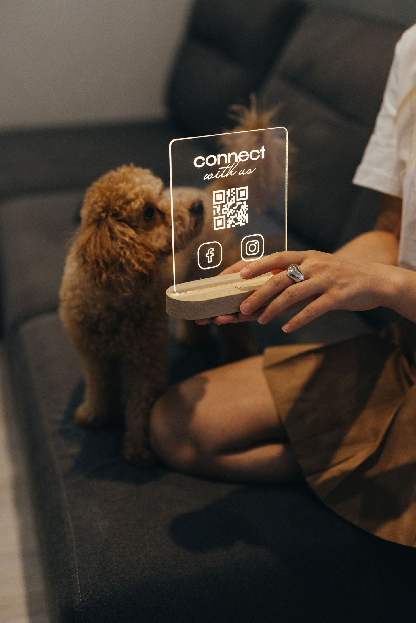 Night Light - QR Social Media Sign (Small code)