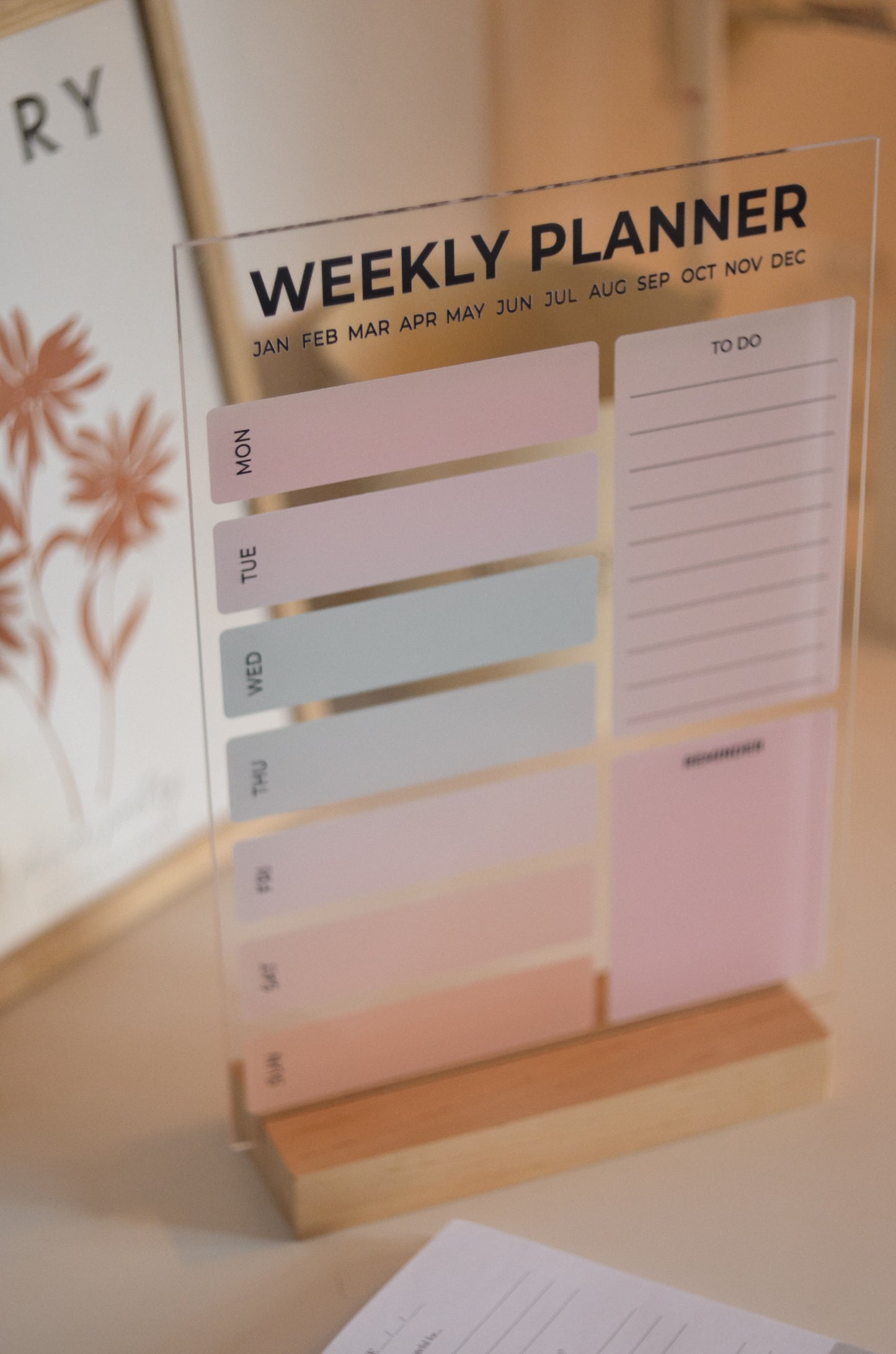 Acrylic Weekly Planner with RGB Stand
