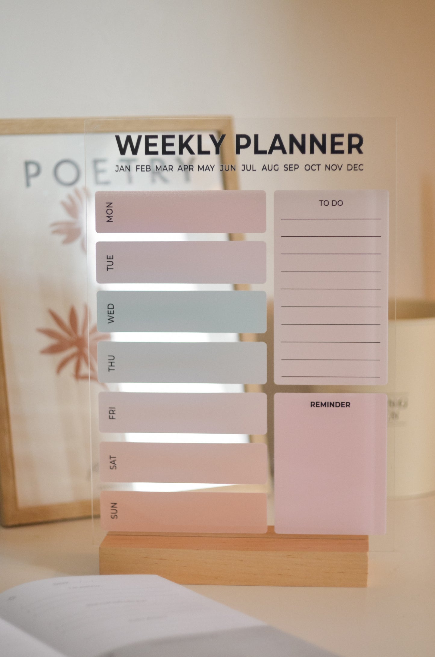 Acrylic Weekly Planner with RGB Stand