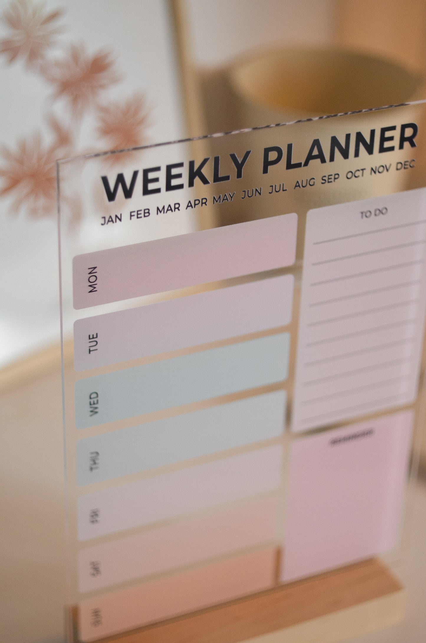 Acrylic Weekly Planner with RGB Stand