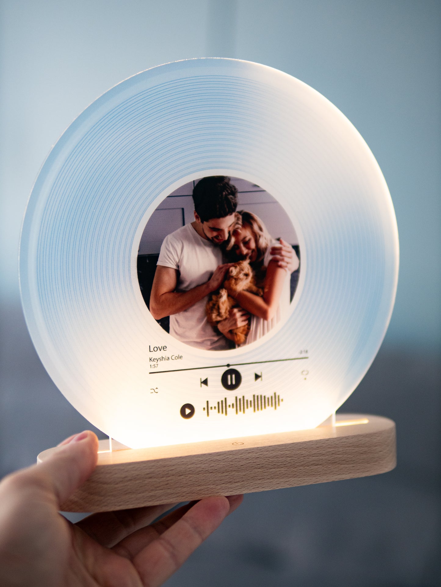 Music Night Light - Vinyl Record with Photo
