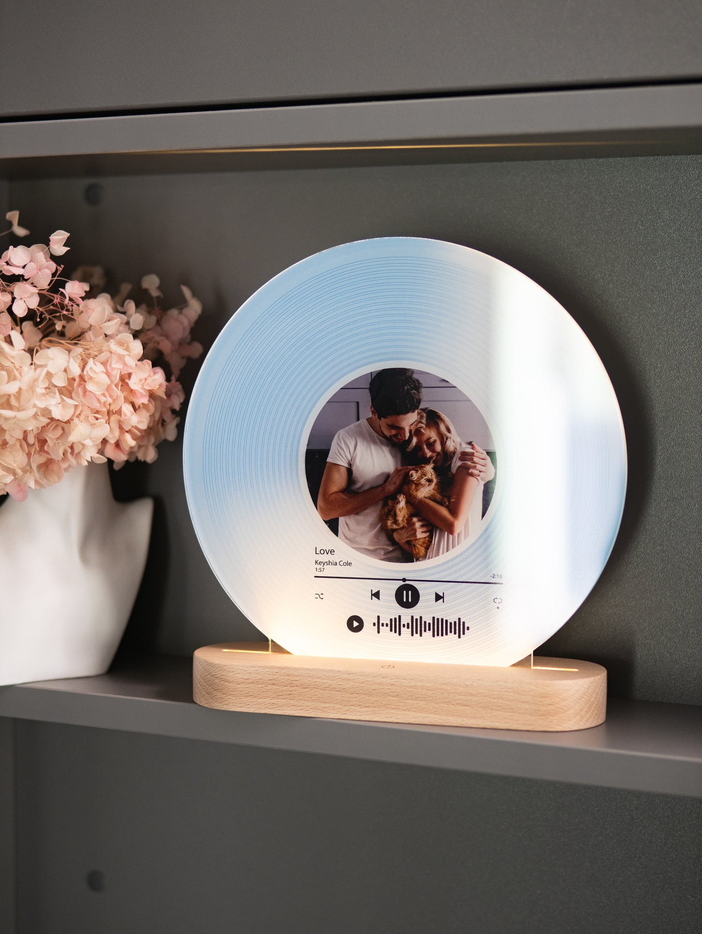 Music Night Light - Vinyl Record with Photo