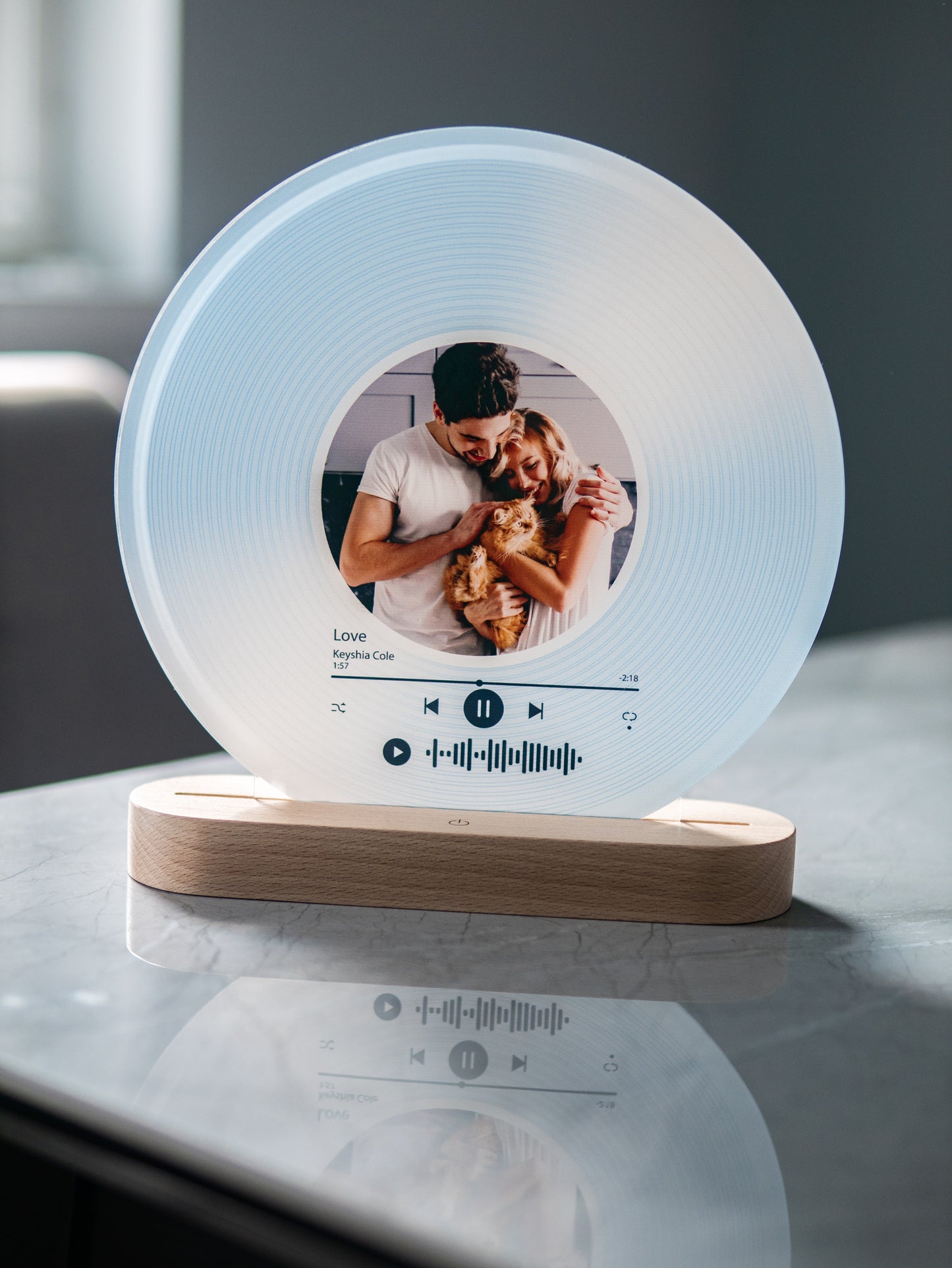 Music Night Light - Vinyl Record with Photo