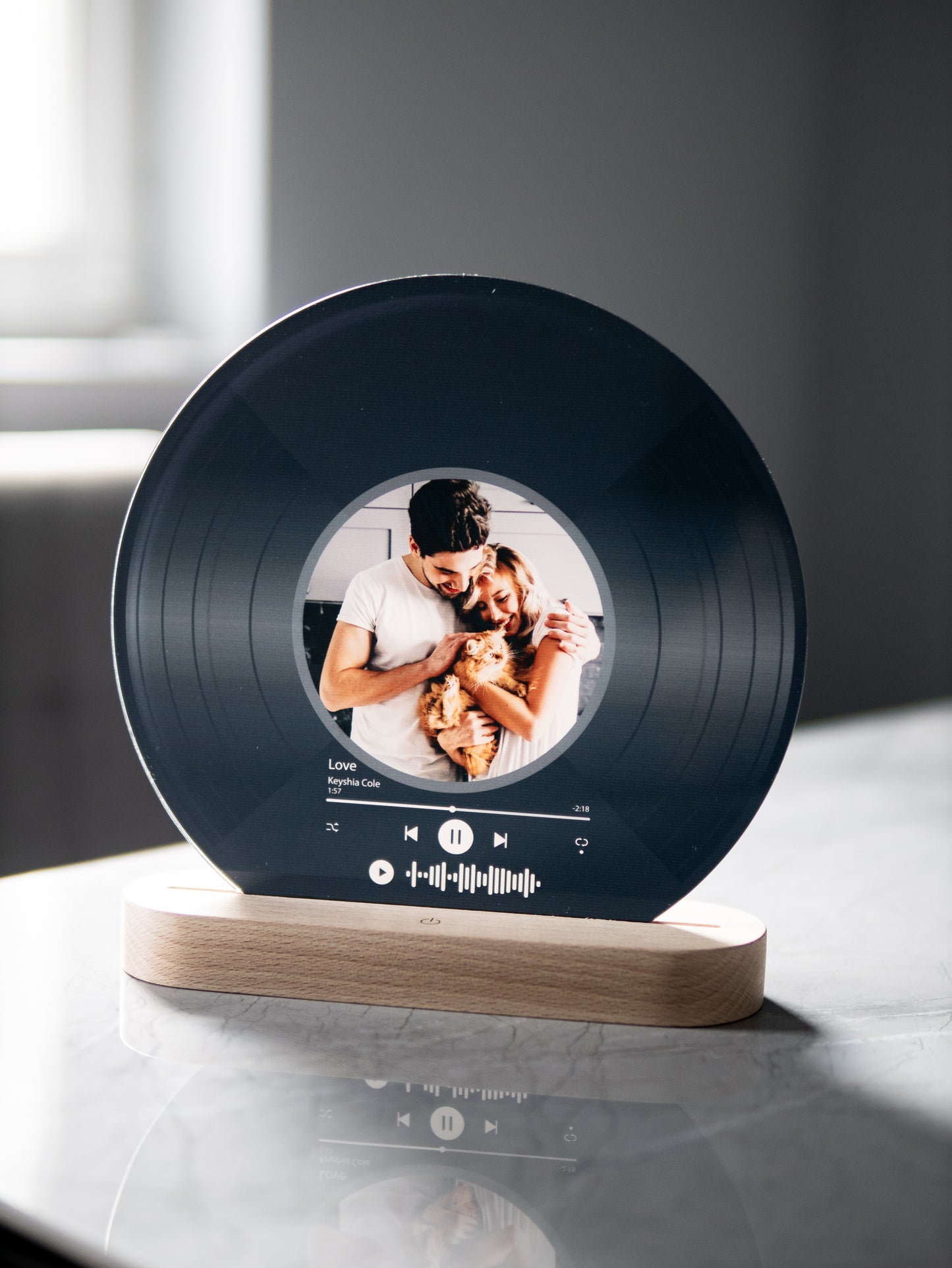 Music Night Light - Vinyl Record with Photo