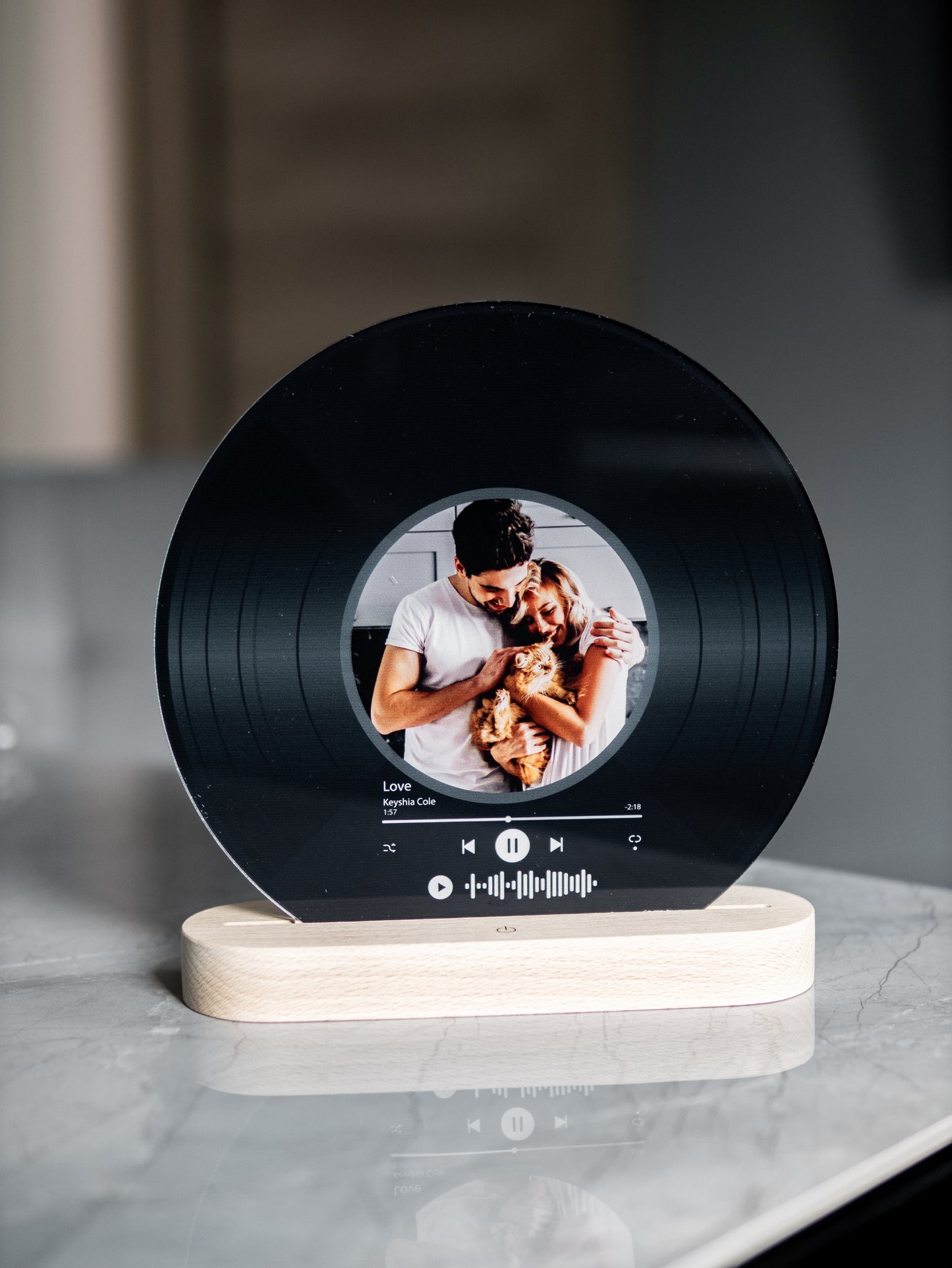 Music Night Light - Vinyl Record with Photo