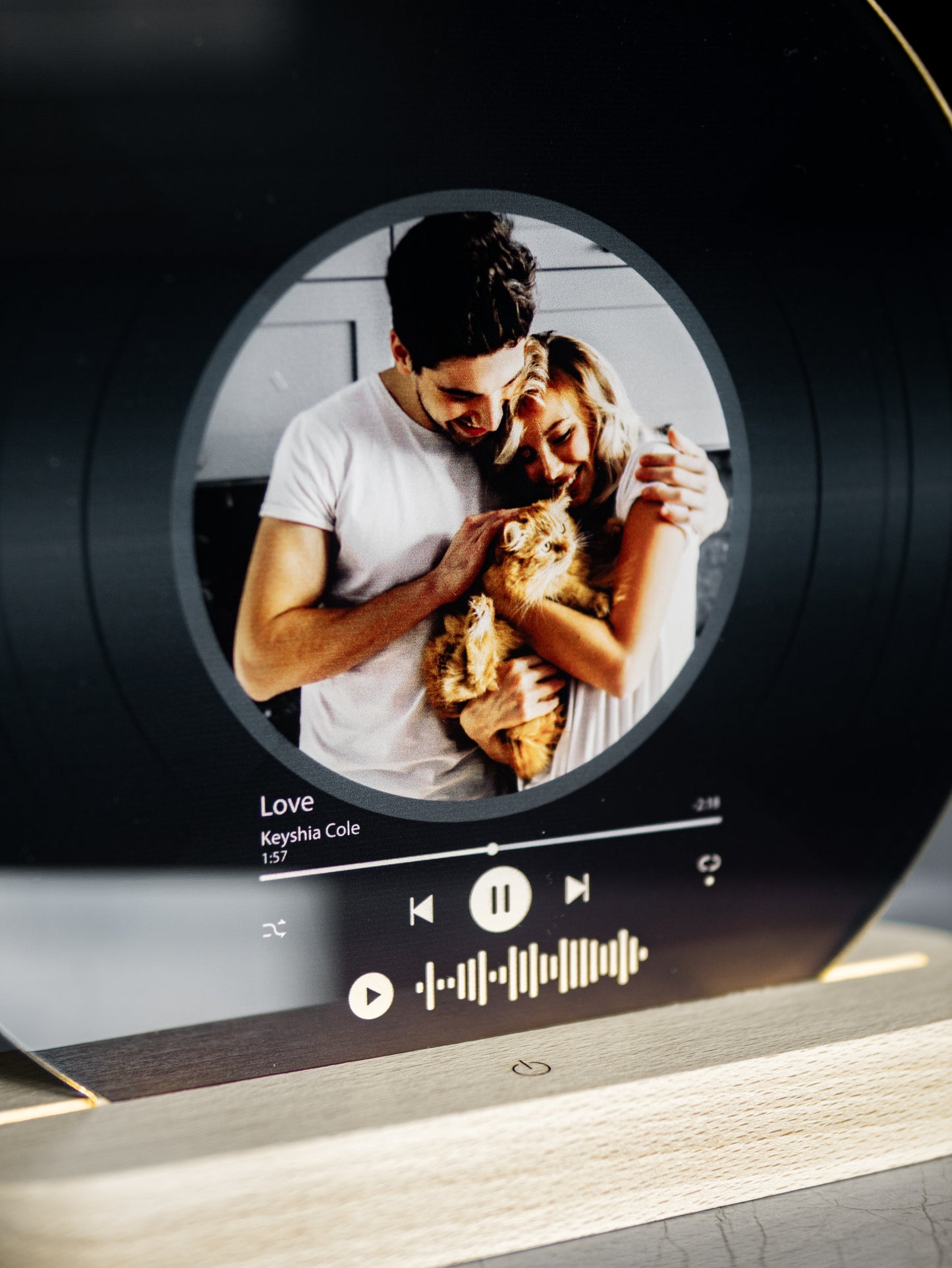 Music Night Light - Vinyl Record with Photo