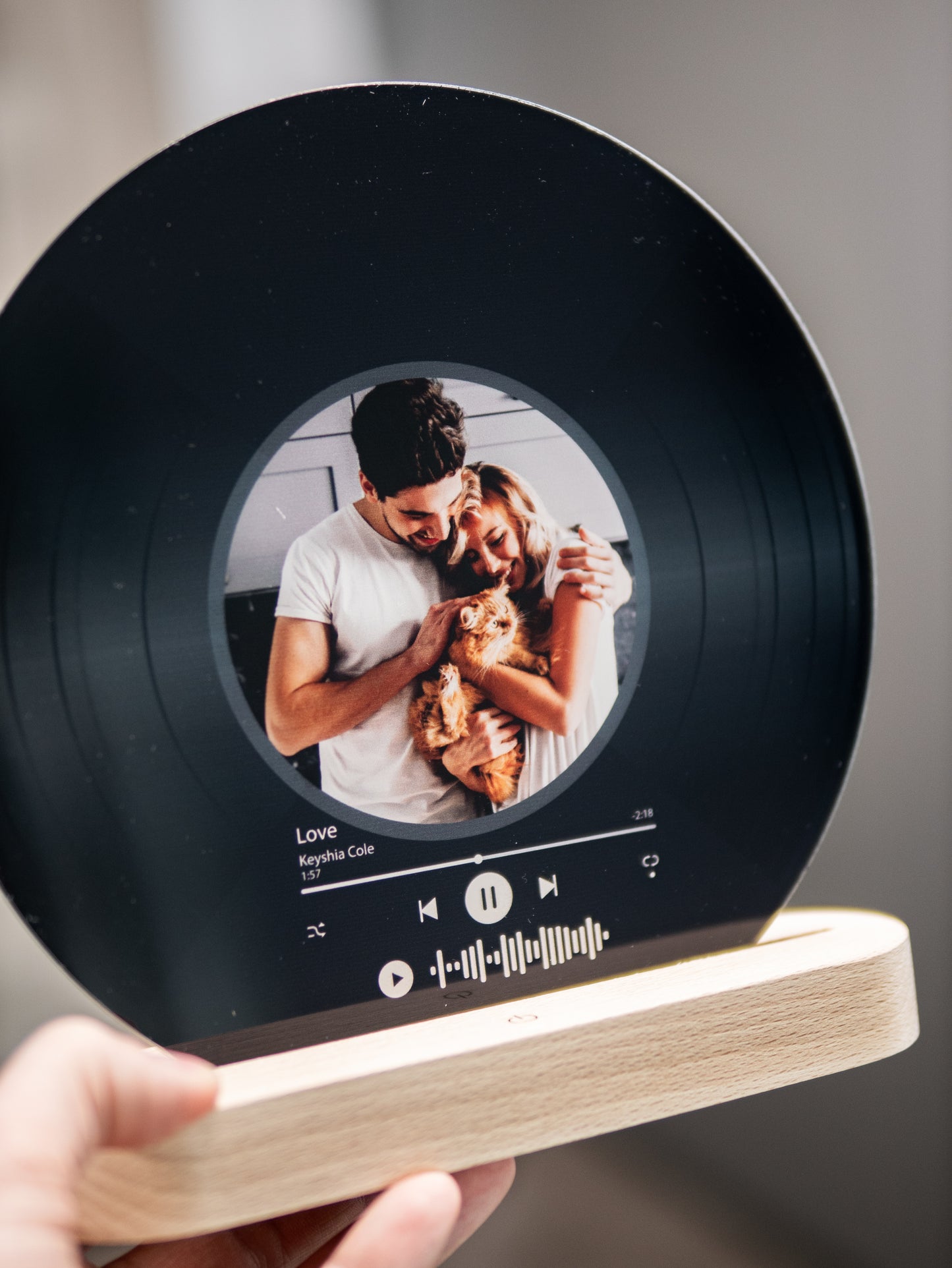Music Night Light - Vinyl Record with Photo