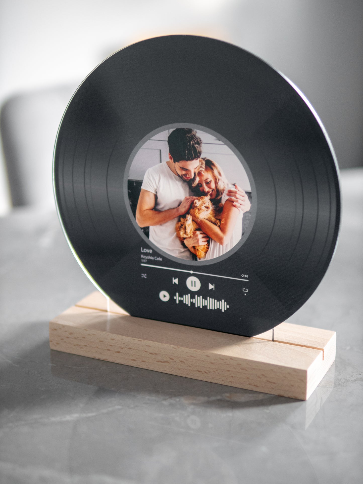 Music Night Light - Vinyl Record with Photo