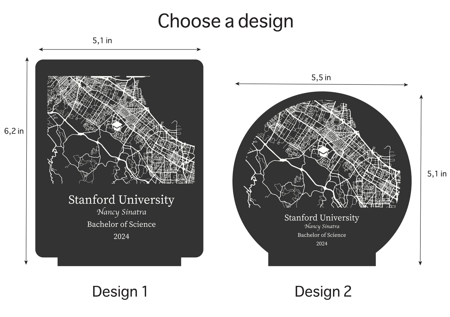 College Map Night Light