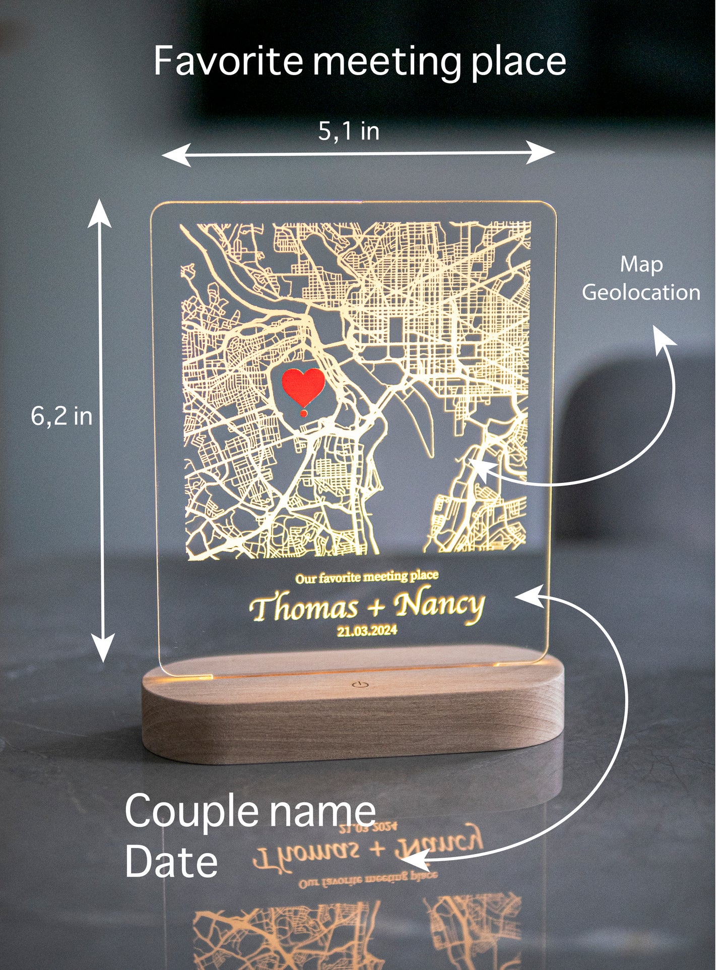 Custom Map Night Light