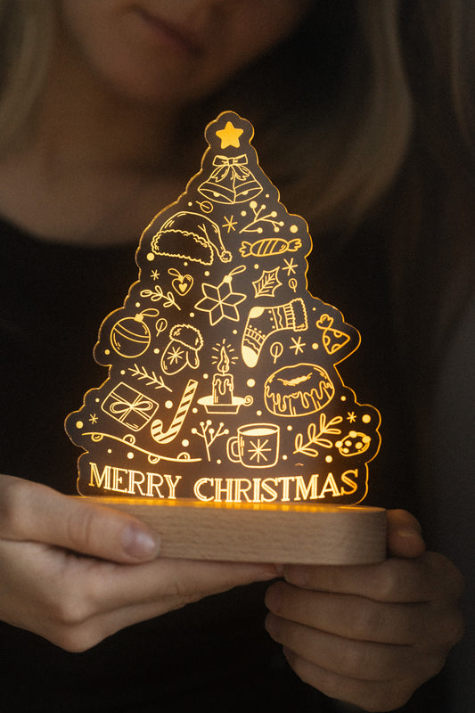 Night Lamp with Christmas Tree