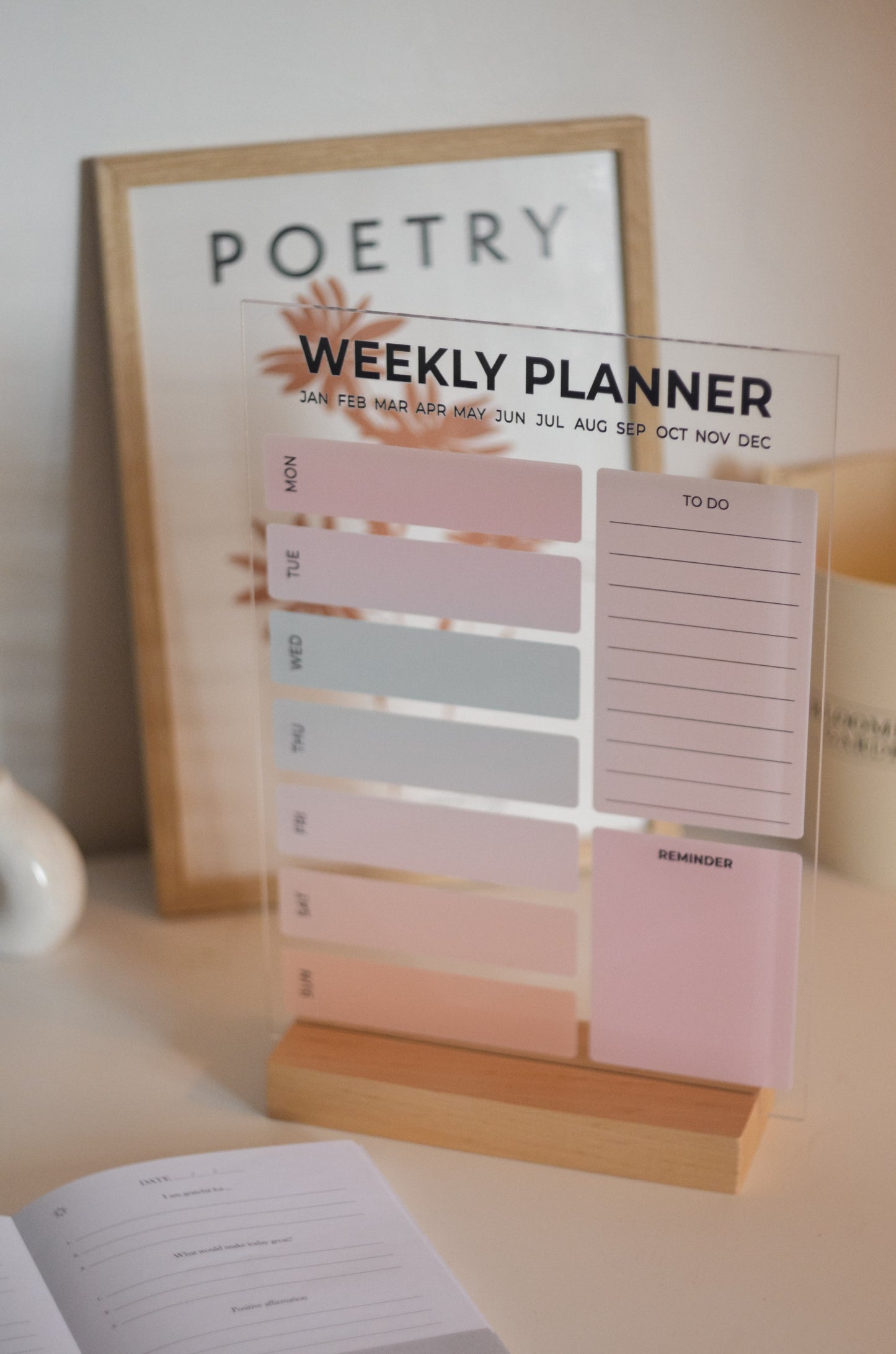 Acrylic Weekly Planner with RGB Stand