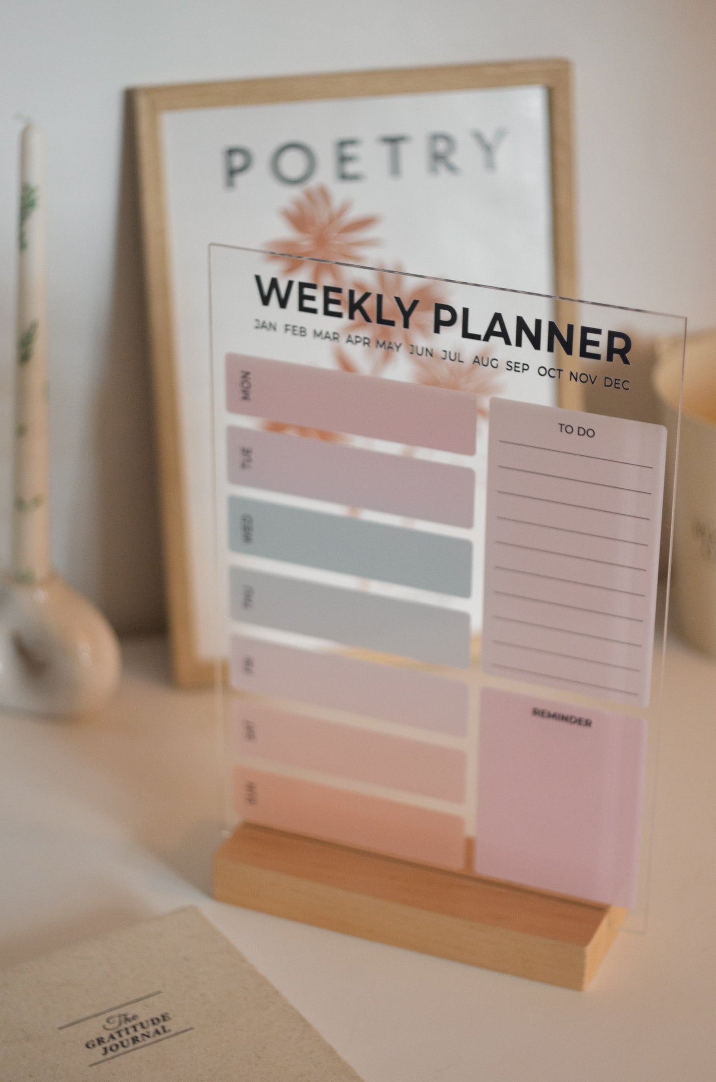 Acrylic Weekly Planner with RGB Stand