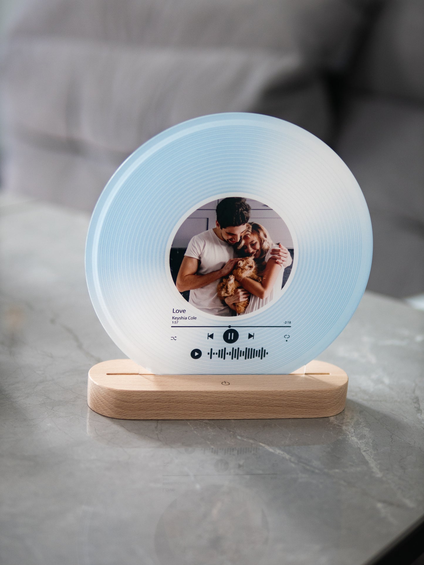 Music Night Light - Vinyl Record with Photo