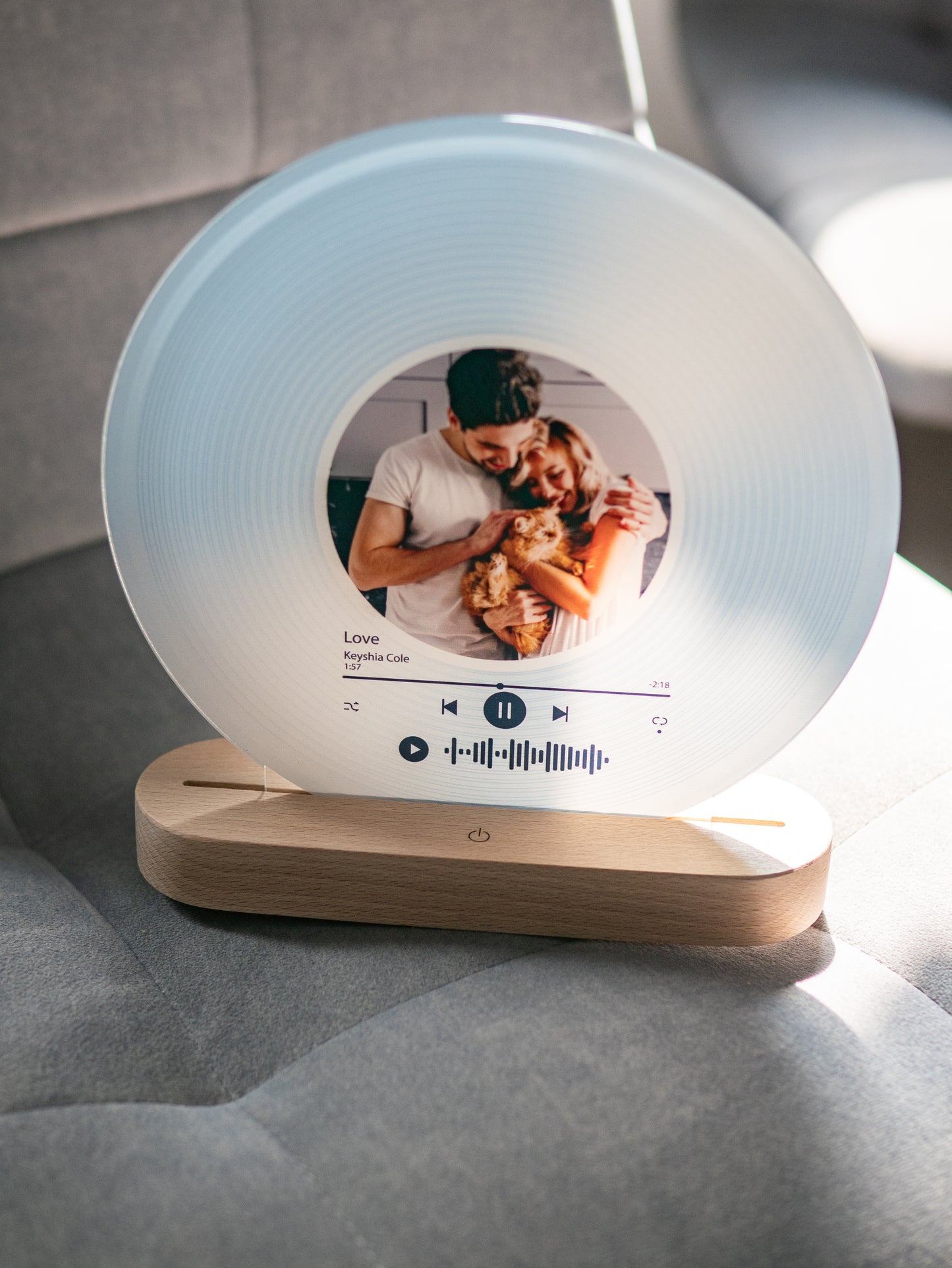 Music Night Light - Vinyl Record with Photo