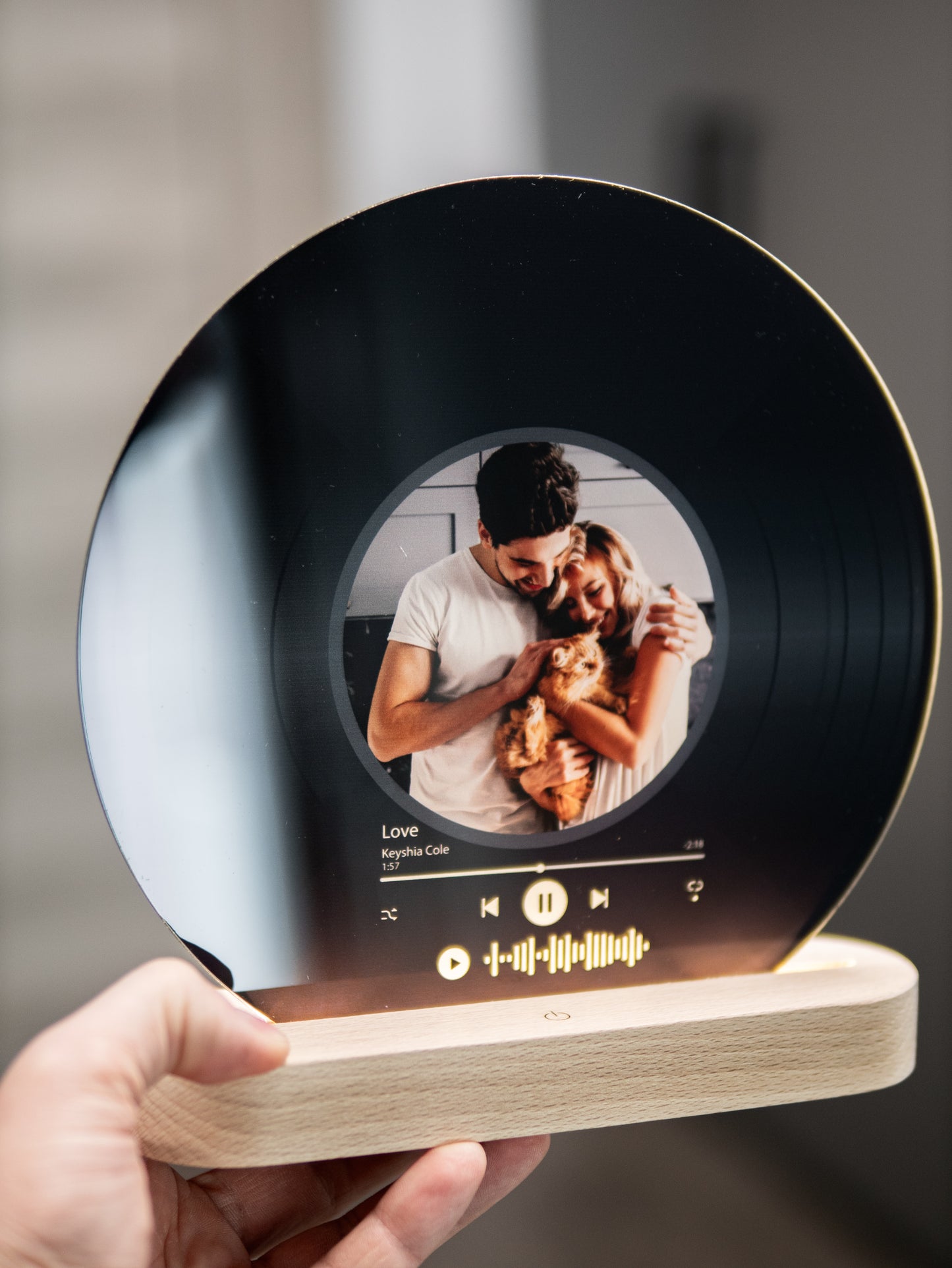 Music Night Light - Vinyl Record with Photo