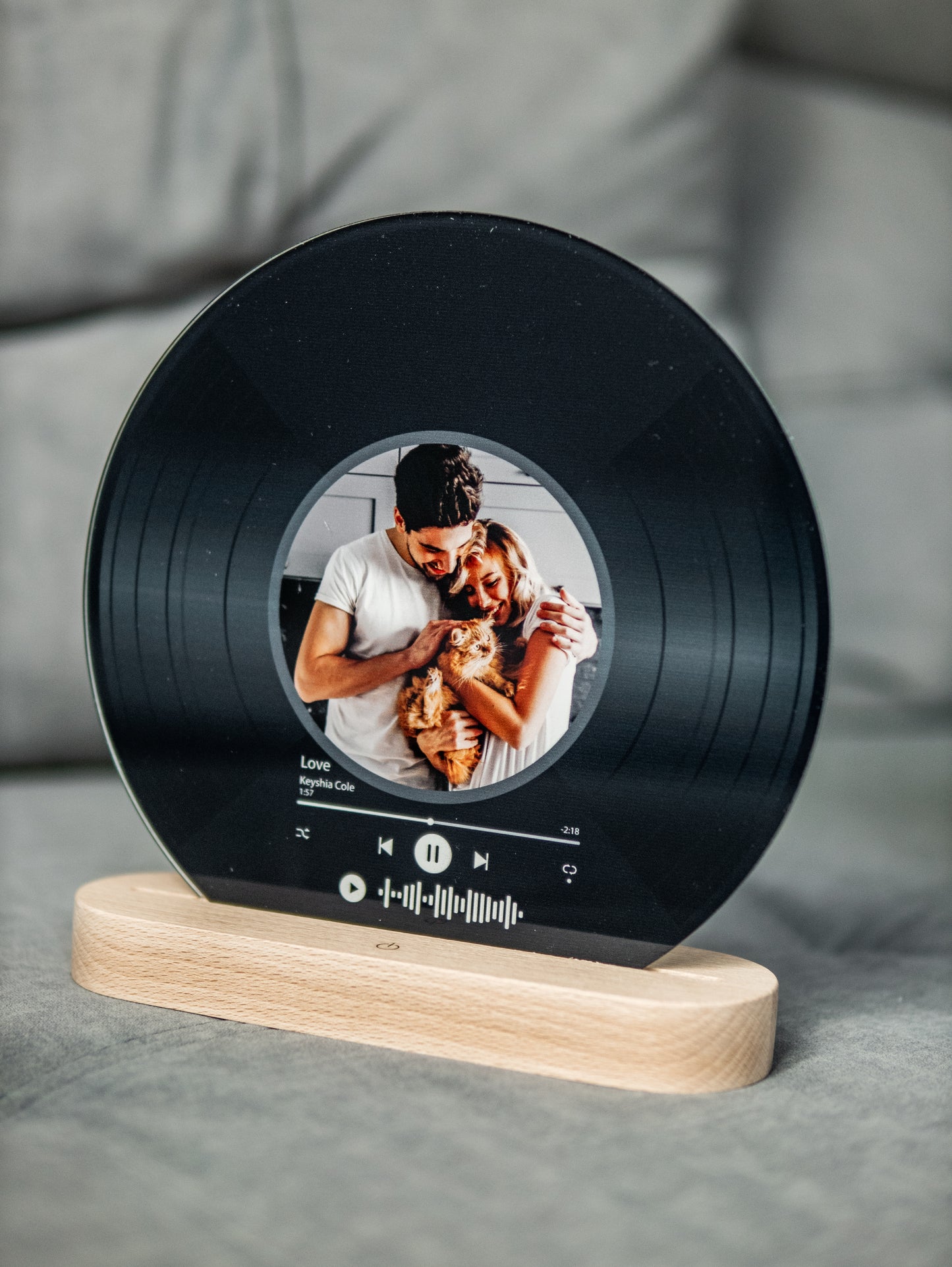 Music Night Light - Vinyl Record with Photo