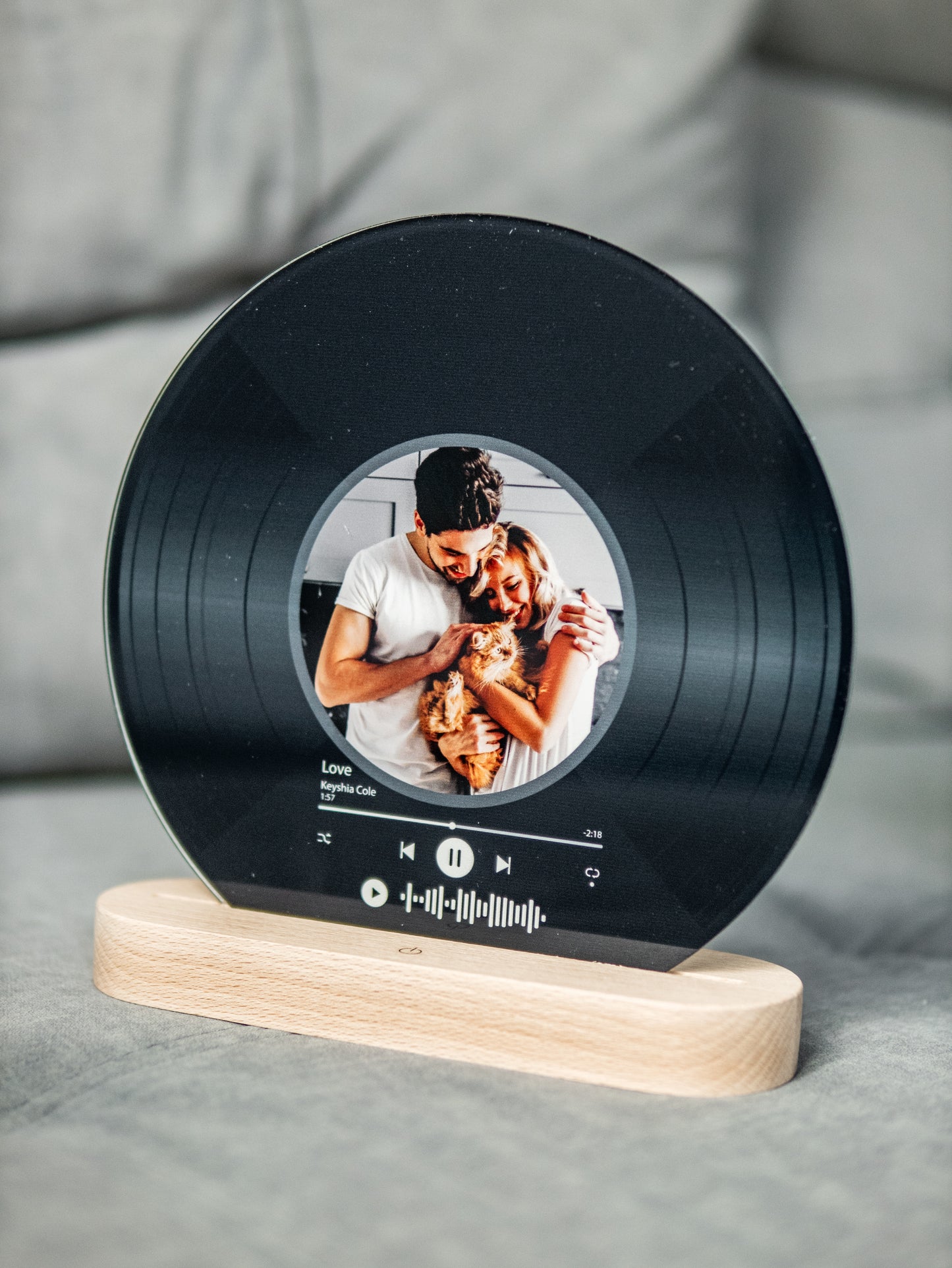 Music Night Light - Vinyl Record with Photo