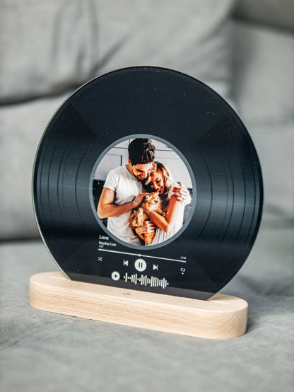 Music Night Light - Vinyl Record with Photo