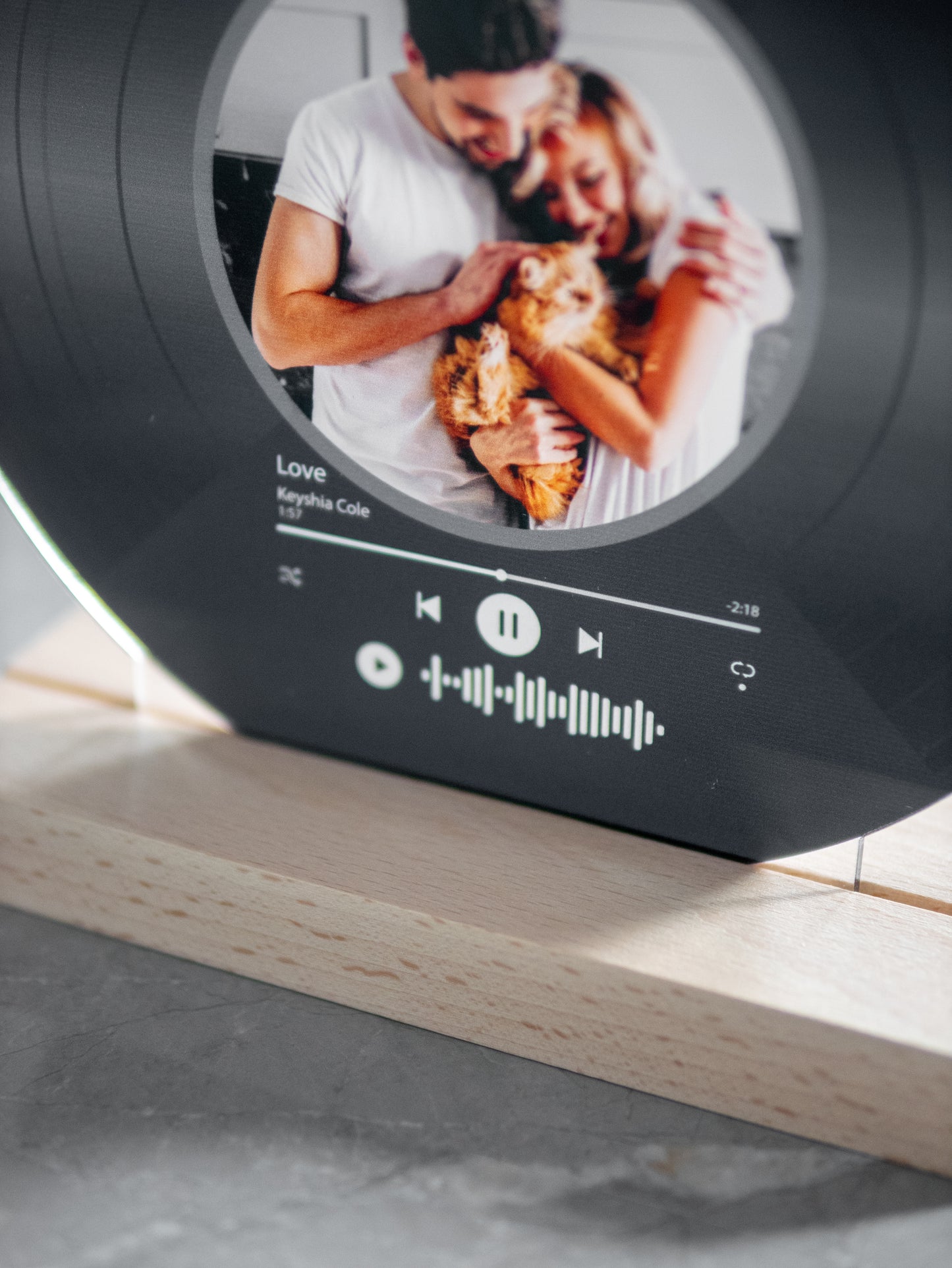 Music Night Light - Vinyl Record with Photo