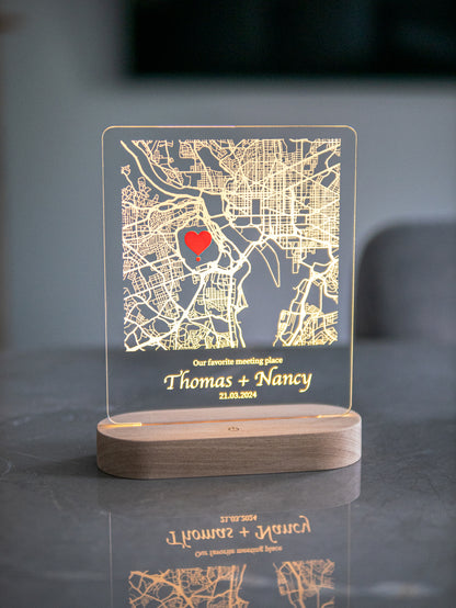 Custom Map Night Light