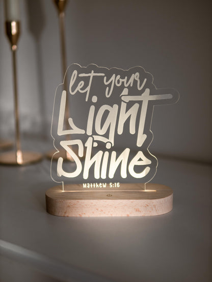 Let Your Light Shine Christian Night Light